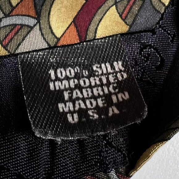 Jerry Garcia X-Long Necktie Multicolored Geometric Pattern 100% Silk Made in USA - Picture 6 of 6